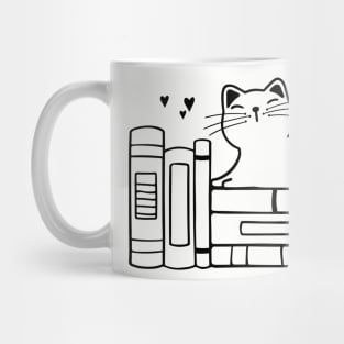 cat on books Mug